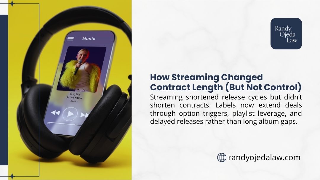 How Streaming Changed Contract Length But Not Control - Labels now extend deals through option triggers and playlist leverage
