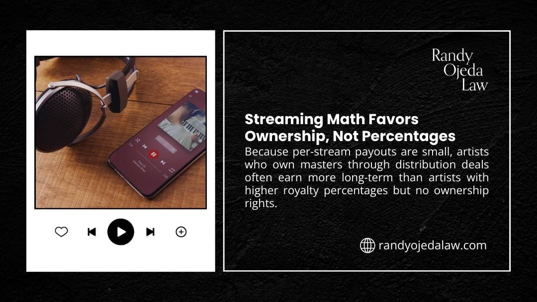 Streaming math favors master ownership over higher royalty percentages for long-term artist earnings