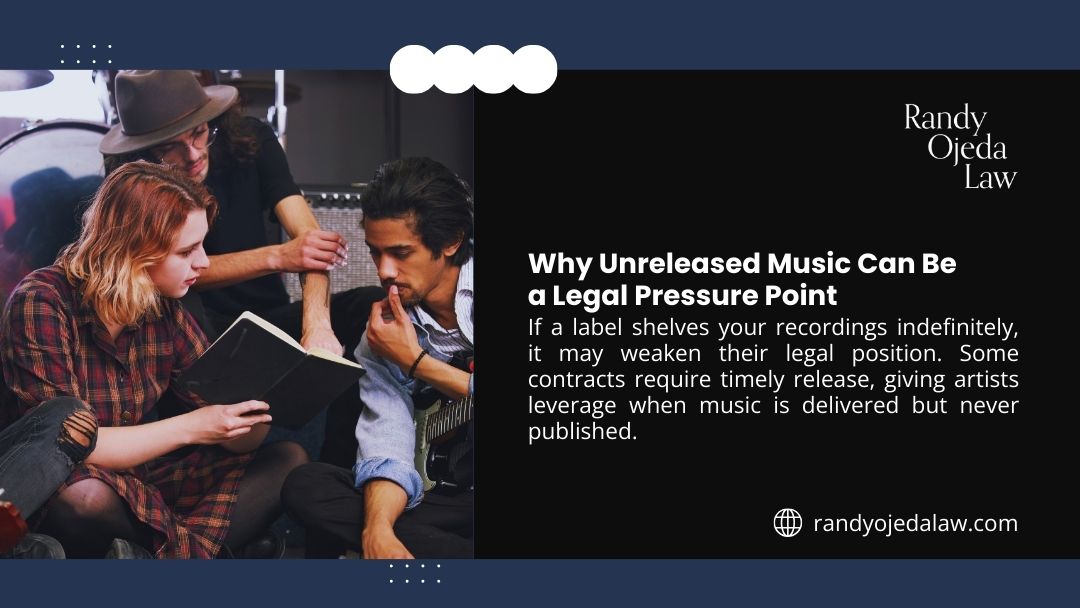 Why unreleased music can be a legal pressure point - if a label shelves recordings indefinitely, it may weaken their position